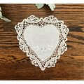 Tarifa 8 in. Embroidered Crochet Doily with Heart Shape Cluny Lace TA3111922
